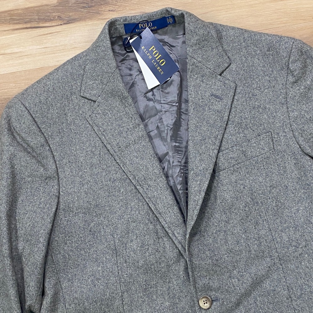Polo Ralph Lauren Sport Coat 40R NWT Grey Wool Blend Blazer Made in Italy
